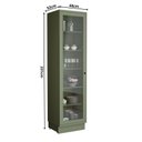 Ver imagem 4 de Cristaleira 1 Porta com Vidro 60cm 100% MDF Sevilha Verde/Hill