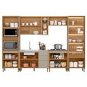 Ver imagem 3 de Cozinha Completa Allure 14 Portas 4 Gavetas 100% Mdf com Vidro 810016087 Jequitibá/gris - Linea Bras