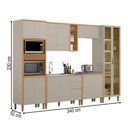 Ver imagem 4 de Cozinha Completa Allure 14 Portas 4 Gavetas 100% Mdf com Vidro 810016087 Jequitibá/gris - Linea Bras