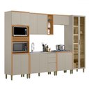 Ver imagem 2 de Cozinha Completa Allure 14 Portas 4 Gavetas 100% Mdf com Vidro 810016087 Jequitibá/gris - Linea Bras
