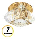 Ver imagem 2 de 7 Luminaria Spot Cristal Base Dourada Embutido Sala G9 Bet11