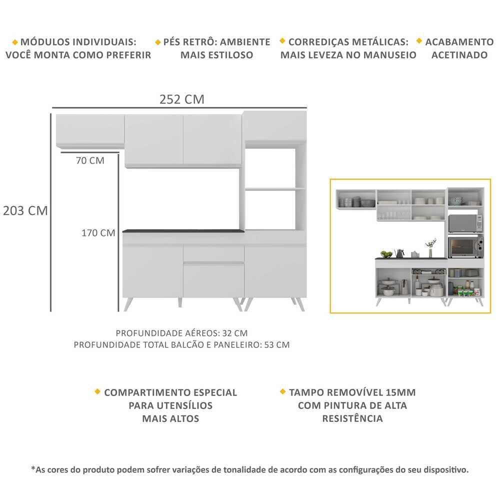 Armário de Cozinha Compacta 4 peças MP3690.891 Veneza Branco - 4