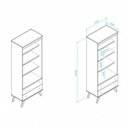 Ver imagem 3 de Conjunto Rack para TV até 42 Polegadas e Estante Retrô Espresso Móveis 380790