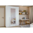Ver imagem 1 de Guarda Roupa Solteiro 4 Portas e 2 Gavetas C- Espelho Alonzo New Branco - Lopas