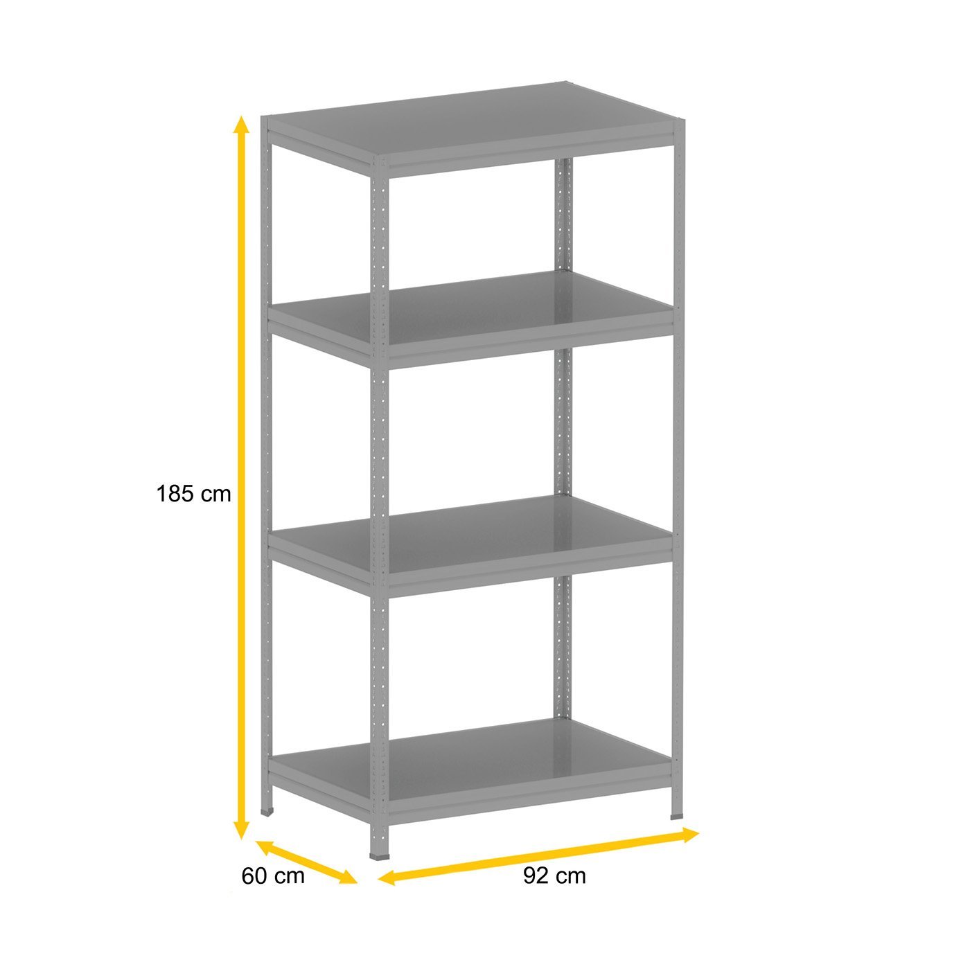 ESTANTE DE AÇO PESADA 185X92X60 4 PRAT. AÇO PANDIN - CINZA EPP1850X600 PRAT AÇO - 2