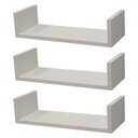 Ver imagem 2 de Kit 3 Prateleiras U 60 X 10cm Branca Suporte Invisível