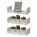 Ver imagem 1 de Kit 3 Prateleiras U 60 X 10cm Branca Suporte Invisível