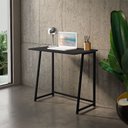 Ver imagem 1 de Mesa Dobrável Industrial Tipo Aparador Pé de Ferro Preto Tampo Preto para Home Office - Preto