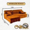 Ver imagem 3 de Sofá Orlando 2.20x1.90m com Chaise, Retrátil e Reclinável - Terra
