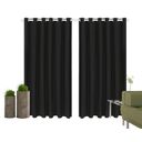 Ver imagem 2 de Cortina Corta Luz 2,00M x 1,80M 100% Blackout PVC Preta para Sala ou Quarto para Varão Simples