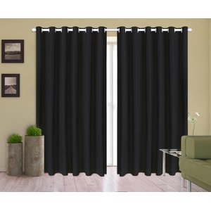 Cortina Corta Luz 2,00M x 1,80M 100% Blackout PVC Preta para Sala ou Quarto para Varão Simples