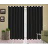 Cortina Corta Luz 2,00M x 1,80M 100% Blackout PVC Preta para Sala ou Quarto para Varão Simples - 1