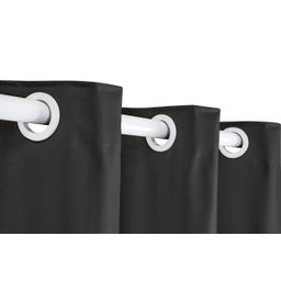 Cortina Corta Luz 2,00M x 1,80M 100% Blackout PVC Preta para Sala ou Quarto para Varão Simples - 4