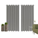 Ver imagem 2 de Cortina Corta Luz 2,00M x 1,80M 100% Blackout PVC Cinza para Sala ou Quarto para Varão Simples