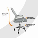 Ver imagem 5 de Cadeira de Escritório Esteirinha Tela Mesh Ergonômica Encosto Mesh Base Giratória Ajuste de