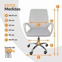 Ver imagem 7 de Cadeira de Escritório Esteirinha Tela Mesh Ergonômica Encosto Mesh Base Giratória Ajuste de
