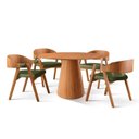 Ver imagem 3 de Conjunto Sala de Jantar Mesa Cone Amadeirada 108 cm + 4 Cadeiras Luna