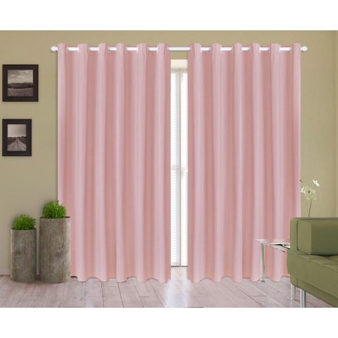 Cortina Corta Luz 2,00M x 2,40M 100% Blackout PVC Rosa para Sala ou Quarto para Varão Simples