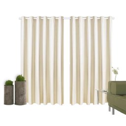 Cortina Corta Luz 3,00M x 1,80M 100% Blackout PVC Palha para Sala ou Quarto para Varão Simples - 2