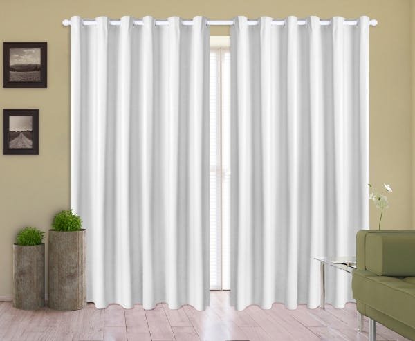 Cortina Corta Luz 3,00M x 2,50M 100% Blackout PVC Branca para Sala ou Quarto para Varão Simples