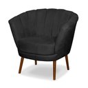 Ver imagem 4 de Poltrona Cadeira Pétala Flor Decorativa Suede Preto