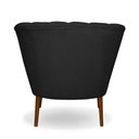 Ver imagem 2 de Poltrona Cadeira Pétala Flor Decorativa Suede Preto
