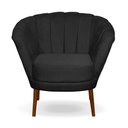 Ver imagem 1 de Poltrona Cadeira Pétala Flor Decorativa Suede Preto