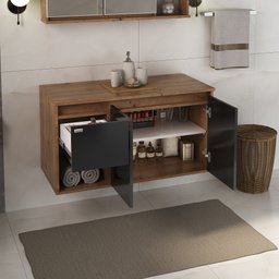 Conjunto para Banheiro Apollo 90 Suspenso- Fabribam Gabinetes - 3