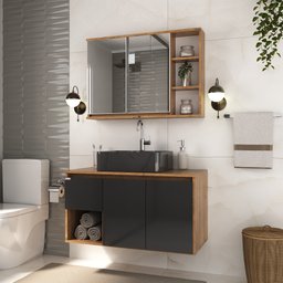 Conjunto para Banheiro Apollo 90 Suspenso- Fabribam Gabinetes - 1
