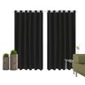 Cortina Corta Luz 4,00M x 2,30M 100% Blackout PVC Preta para Sala ou Quarto para Varão Simples - 2
