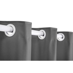 Cortina Corta Luz 4,00M x 2,40M 100% Blackout PVC Cinza para Sala ou Quarto para Varão Simples - 4