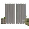 Cortina Corta Luz 4,00M x 2,40M 100% Blackout PVC Cinza para Sala ou Quarto para Varão Simples - 2