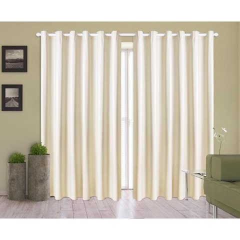 Cortina Corta Luz 4,00M x 2,40M 100% Blackout PVC Palha para Sala ou Quarto para Varão Simples