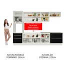 Ver imagem 6 de Armário de Cozinha Planejada 320cm Branco/Preto Lux Madesa 04