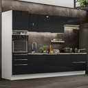 Ver imagem 1 de Armário de Cozinha Planejada 320cm Branco/Preto Lux Madesa 04