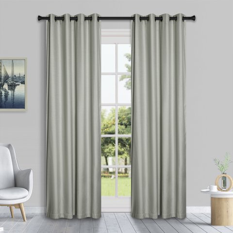 Cortina de Tecido Rustica Realce Cinza 3,60x2,50m Pemogo