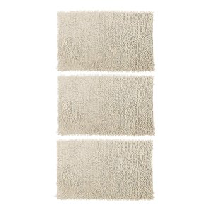 Kit 3 Tapetes Bolinha Antiderrapante Banheiro 38x58cm Nude