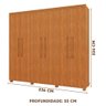 Guarda Roupa 6 Portas 4 Gavetas Casal 100% Mdf Nature Blor Shop Jm - 4