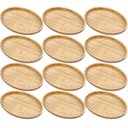 Ver imagem 1 de 12 Bandejas de Bambu 28cm Plasvale Travessa Petisqueira Oval Multiuso Servir Decorar