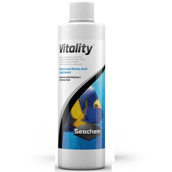 Seachem Vitality 250Ml Suplemento Vitamina e Aminoacido com Vitamina C para Peixes Marinhos - Un