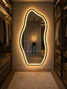 Ver imagem 3 de Espelho Orgânico Grande Jateado Led 3 Cores Touch Corpo Inteiro 140x70 Decorativo Bivolt Encanto