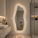 Ver imagem 1 de Espelho Orgânico Grande Jateado Led 3 Cores Touch Corpo Inteiro 140x70 Decorativo Bivolt Encanto