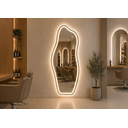Ver imagem 2 de Espelho Orgânico Grande Jateado Led 3 Cores Touch Corpo Inteiro 140x70 Decorativo Bivolt Encanto