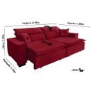 Ver imagem 2 de Sofá Londres 2.70m Retrátil e Reclinável Pillow Top - Vermelho