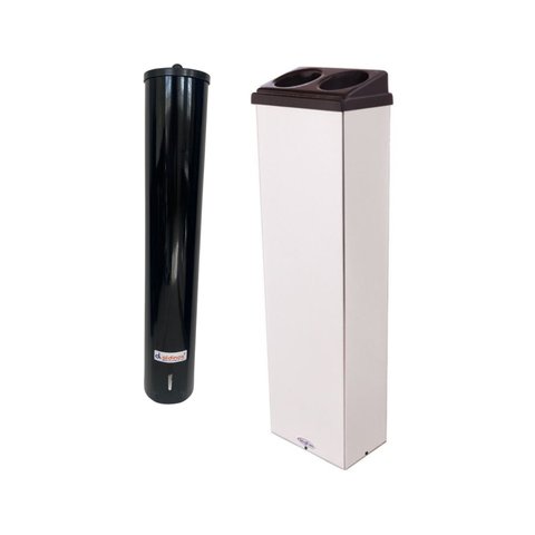 Kit Porta Copo Descartável Água 200ml + Lixeira Inox Coletor