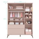 Ver imagem 4 de Mesa de Apoio e Guarda Roupa Infantil Alice Rosa Acetinado - Phoenix Baby