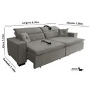 Ver imagem 2 de Sofá Londres 2.70m Retrátil e Reclinável Pillow Top - Avelã
