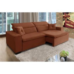 Sofá Londres 2.70m Retrátil e Reclinável Pillow Top - Terra - 3