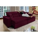 Ver imagem 1 de Sofá Londres 2.70m Retrátil e Reclinável Pillow Top - Vinho