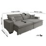 Sofá Londres 3.00m Retrátil e Reclinável Pillow Top - Avelã - 2